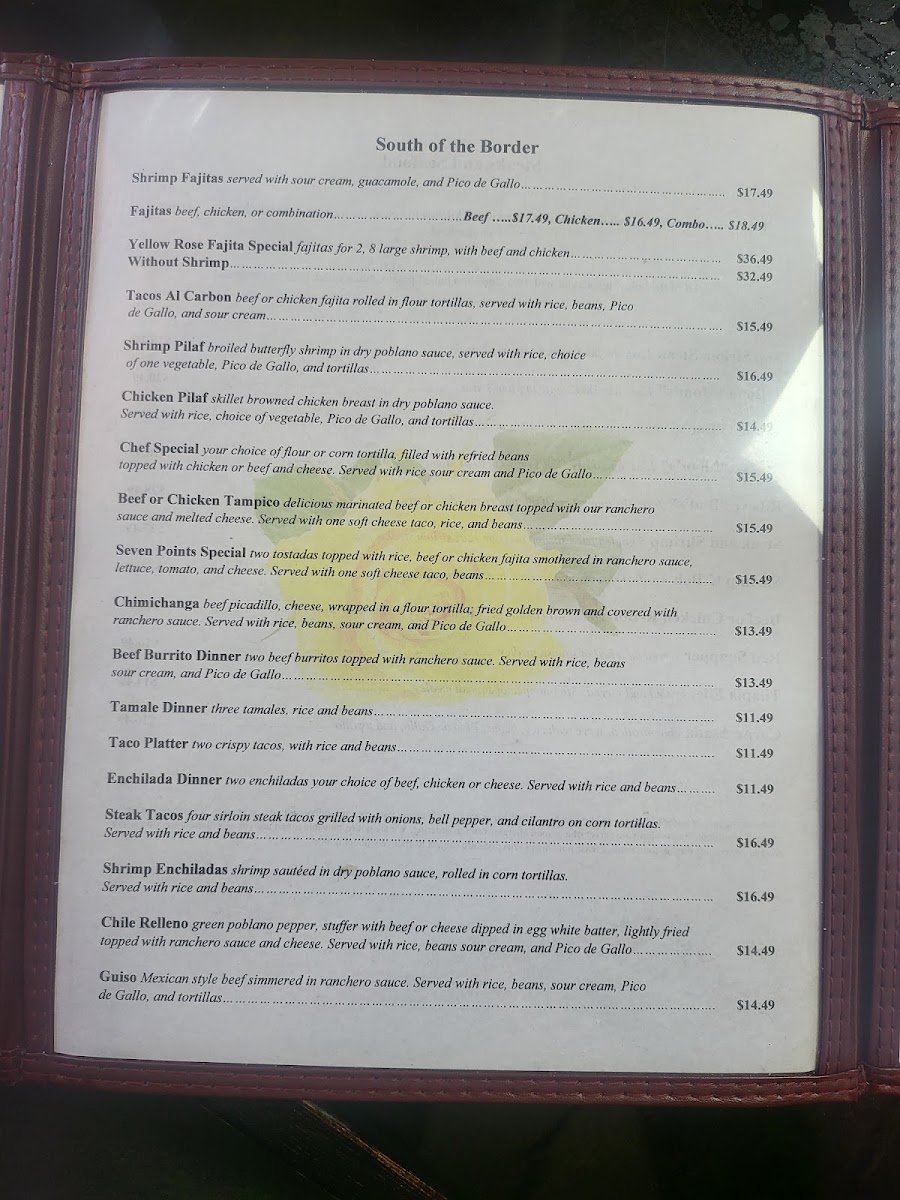 Yellow Rose Cafe Menu - Image 4